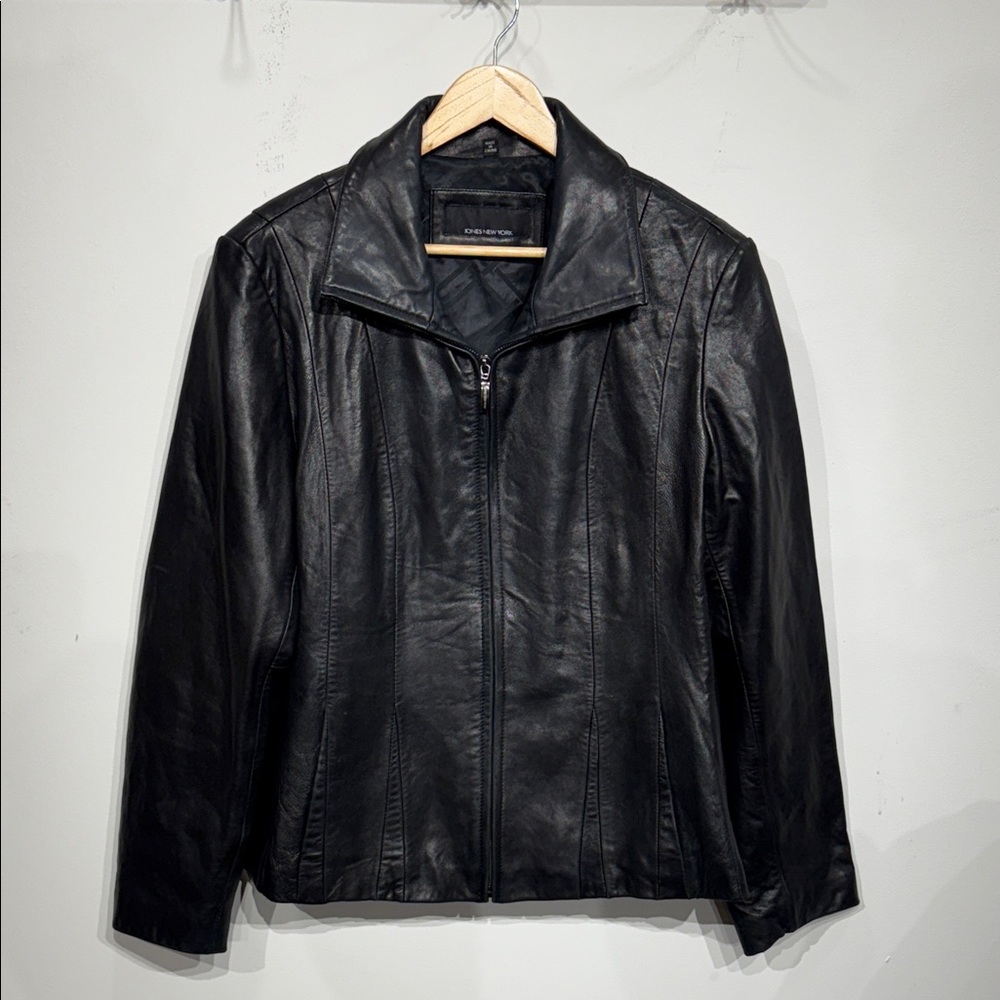 Jones New York Black Leather Jacket
